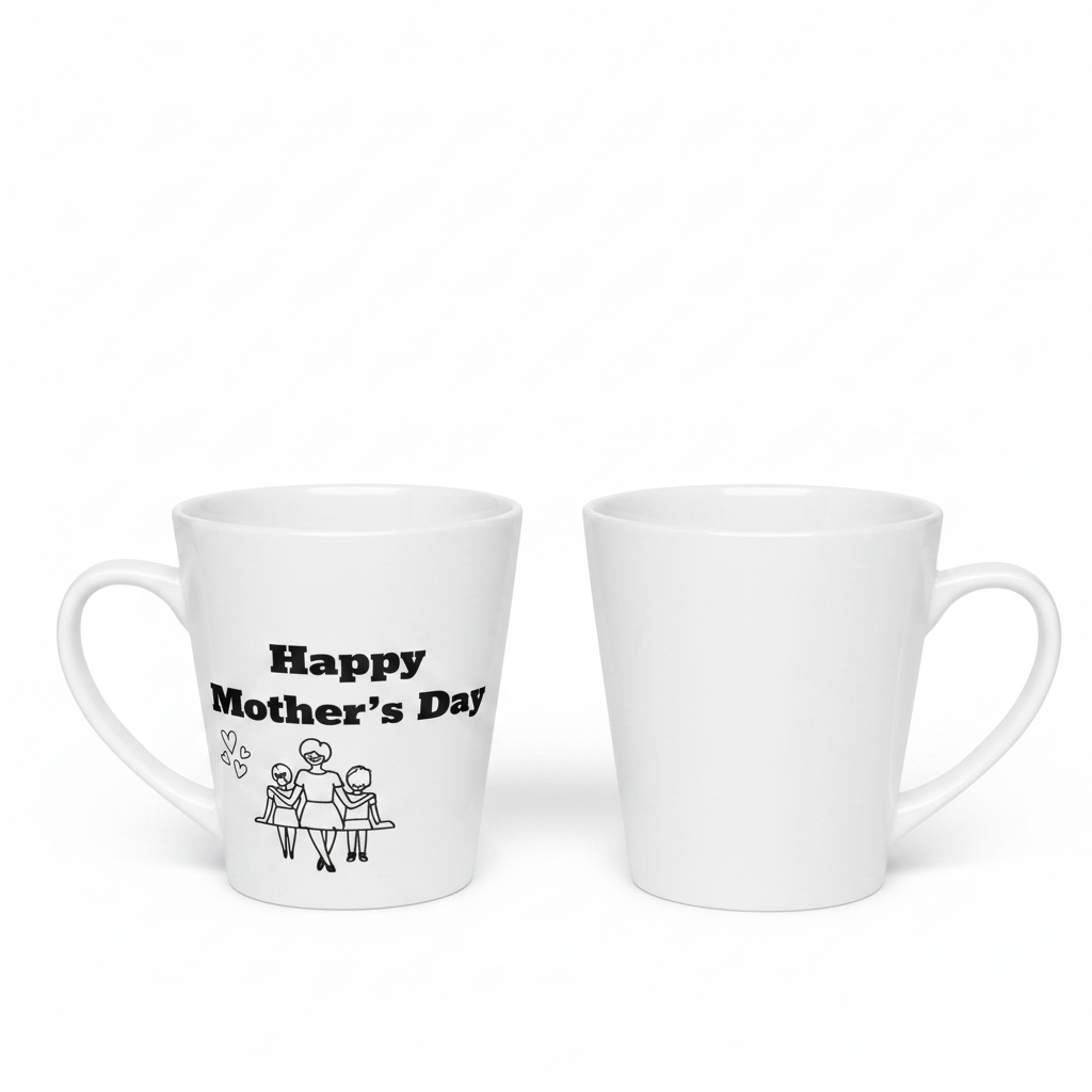 Happy Mother’s Day Glass Cup – Gift for Mom | Simple Aesthetic Coffee Cup