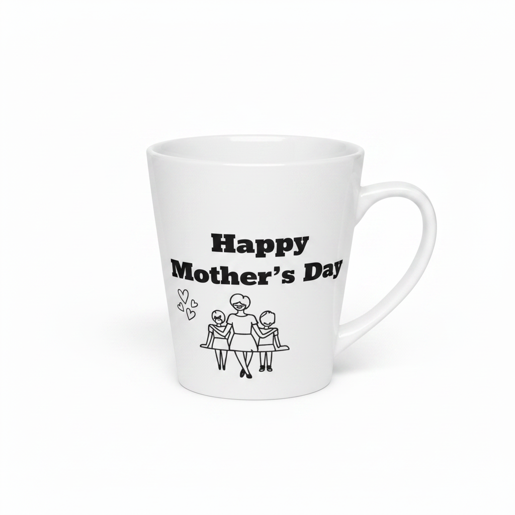 Happy Mother’s Day Glass Cup – Gift for Mom | Simple Aesthetic Coffee Cup